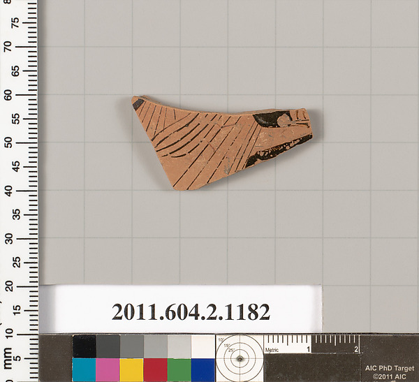 Terracotta fragment of a small, closed shape