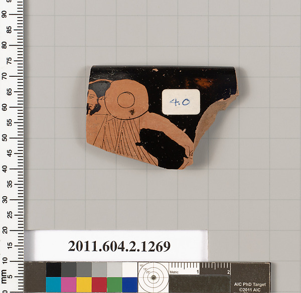 Terracotta rim fragment of a skyphos (deep drinking cup)