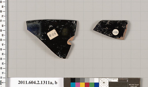 Terracotta rim fragments of skyphoi (deep drinking cups)