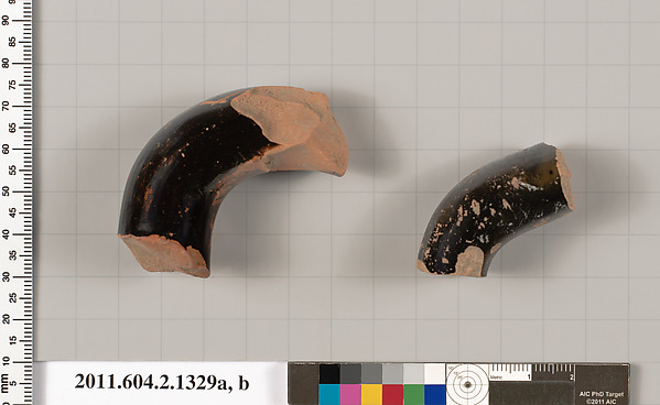 Terracotta fragments of skyphoi (deep drinking cups)