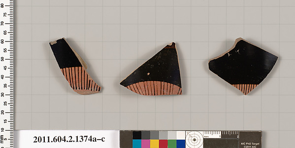 Terracotta fragments of skyphoi (deep drinking cups)