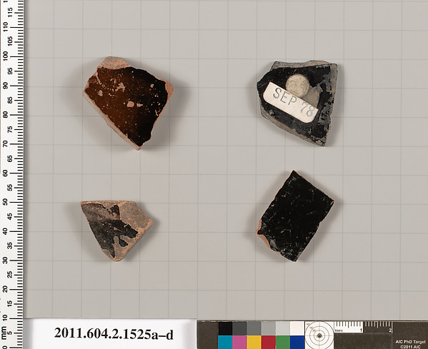 Terracotta fragments of skyphoi (deep drinking cups)