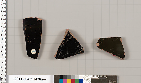 Terracotta fragments of skyphoi (deep drinking cups)
