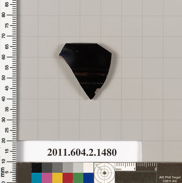 Terracotta rim fragment of a skyphos (deep drinking cup)