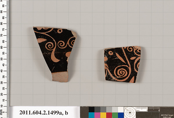 Terracotta fragments of skyphoi (deep drinking cups)