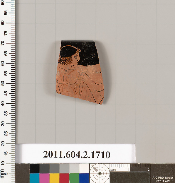 Terracotta rim fragment of a skyphos (deep drinking cup)