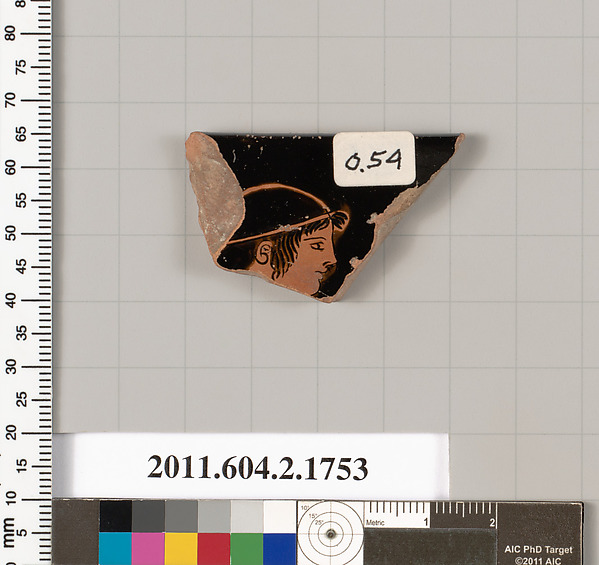 Terracotta rim fragment of a skyphos (deep drinking cup)