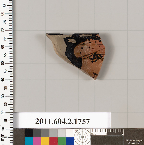 Terracotta rim fragment of a skyphos (deep drinking cup)