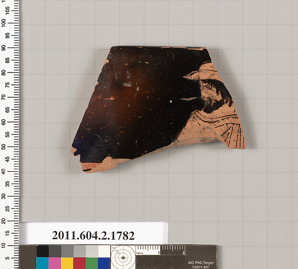 Terracotta rim fragment of a skyphos (deep drinking cup)