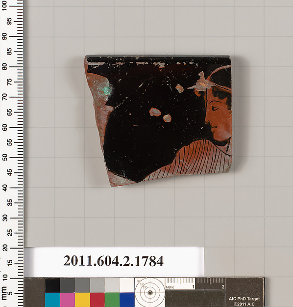 Terracotta rim fragment of a skyphos (deep drinking cup)