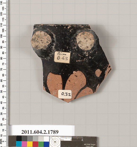 Terracotta rim fragment of a skyphos (deep drinking cup)