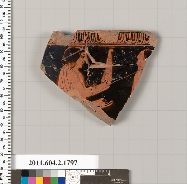 Terracotta rim fragment of a skyphos (deep drinking cup)