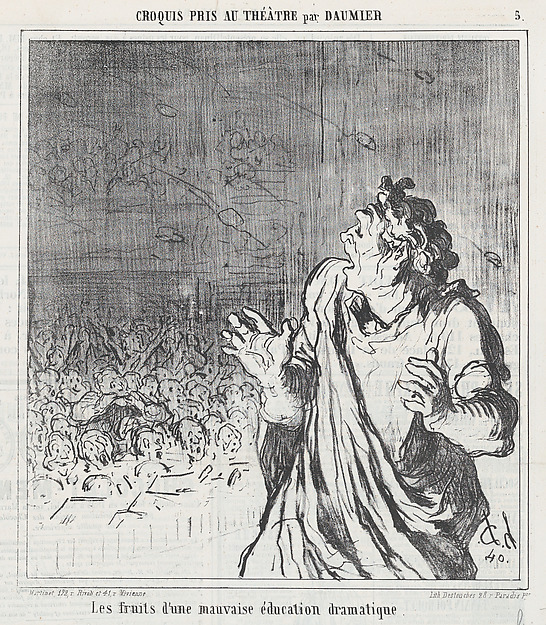 The results of bad dramatic timing, from 'Theater sketches,' published in Le Charivari, 1864