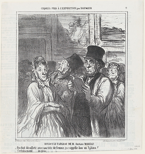 In front of Mr. Gustave Moreau's paintings, from 'Exhibition sketches,' published in Le Charivari, June 3, 1864