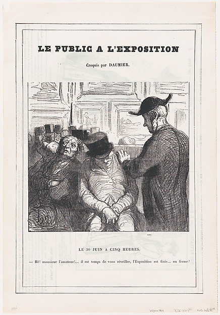 5 o'clock on June 30th, from 'The public at the exhibition,' published in Le Petit Journal pour Rire, June 25, 1864