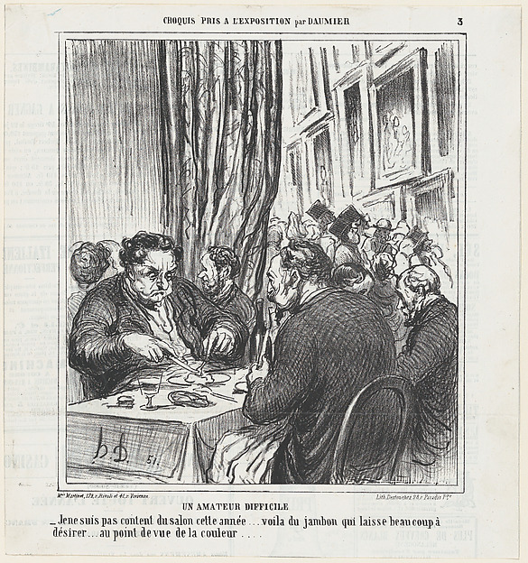 A difficult patron of the arts, from 'Exhibition sketches,' published in Le Charivari, June 17, 1864
