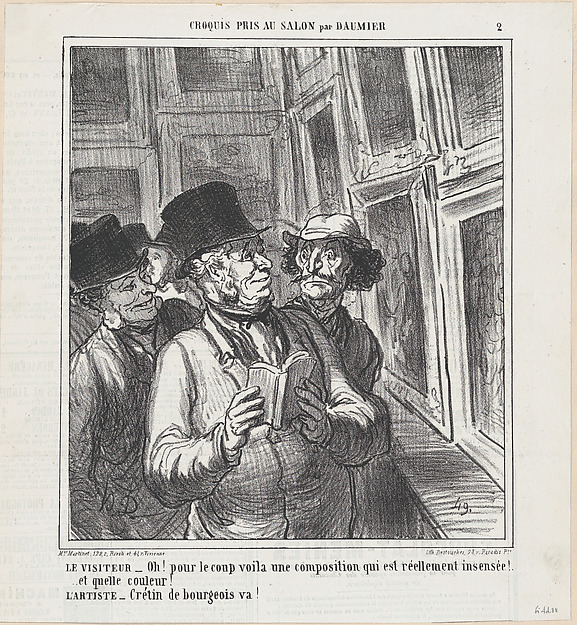 The visitor and the artist, from 'Sketches from the Salon,' published in Le Charivari, May 30, 1864