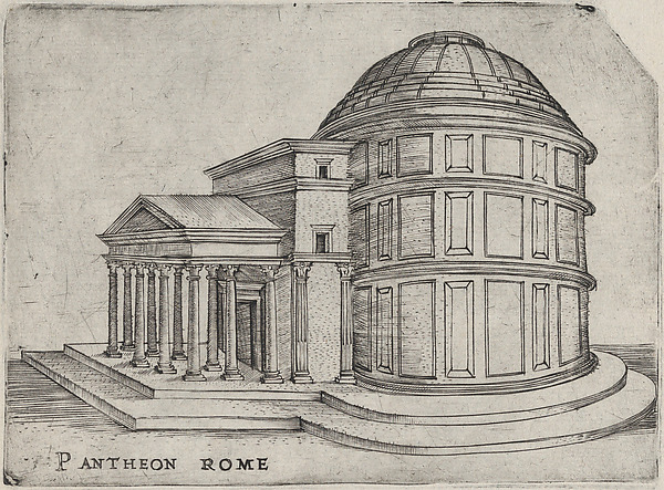 Pantheon Rome, from a series depicting (reconstructed) buildings from Roman antiquity
