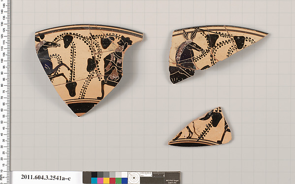 Terracotta fragments of a kylix (drinking cup)