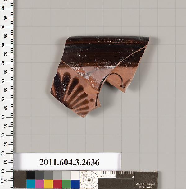Terracotta rim fragment of a skyphos (deep drinking cup)