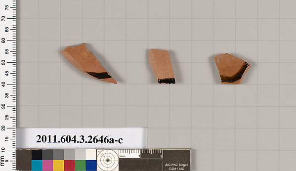 Terracotta fragments of kylikes (drinking cups)