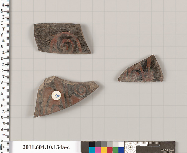 Terracotta fragments of a kylix (drinking cup)