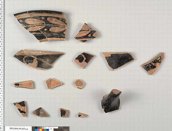 Terracotta fragments of a bell-krater (deep bowl)