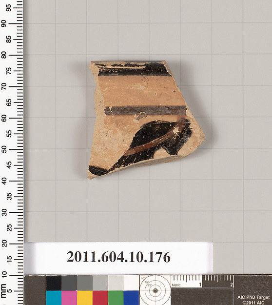 Terracotta rim fragment of a skyphos (deep drinking cup)
