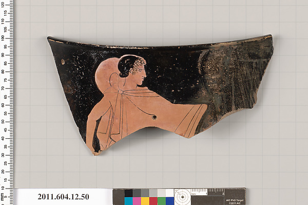 Terracotta rim fragment of a skyphos (deep drinking cup)