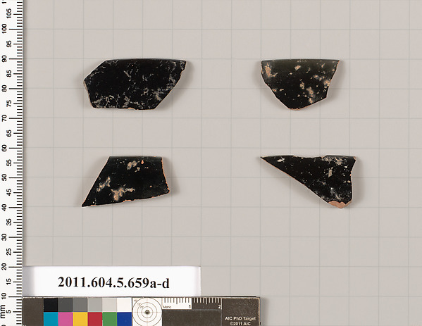 Terracotta rim fragments of kylikes (drinking cups)