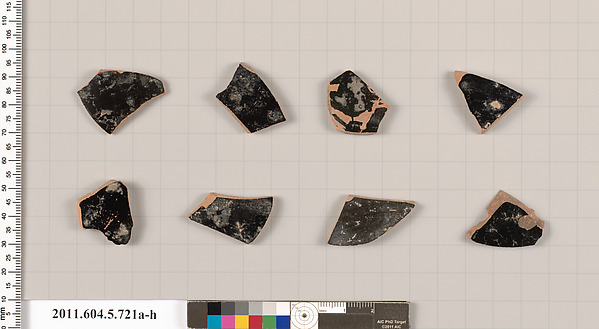 Terracotta fragments of kylikes (drinking cups)