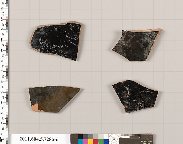 Terracotta fragments of kylikes (drinking cups)