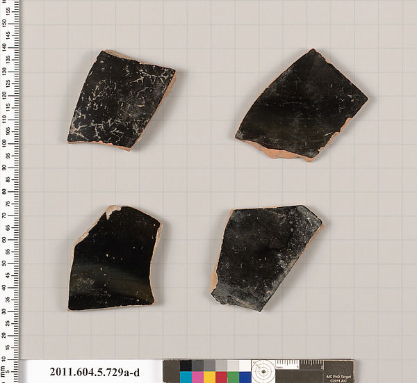 Terracotta fragments of kylikes (drinking cups)