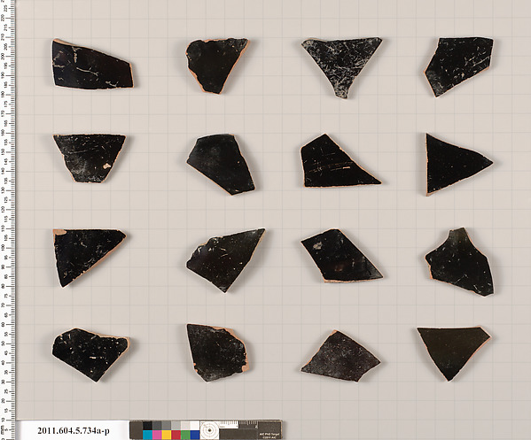 Terracotta fragments of kylikes (drinking cups)