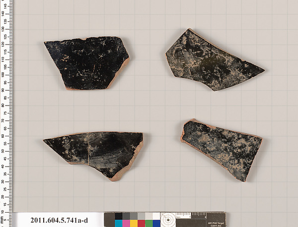 Terracotta fragments of kylikes (drinking cups)
