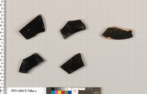 Terracotta fragments of kylikes (drinking cups)