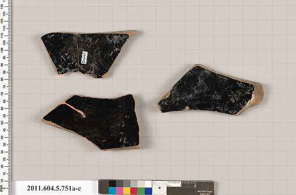 Terracotta fragments of kylikes (drinking cups)