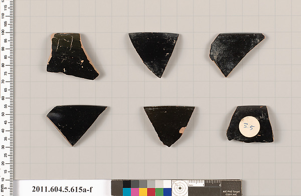 Terracotta rim fragments of kylikes (drinking cups)