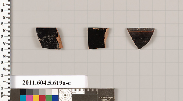Terracotta rim fragments of kylikes (drinking cups)