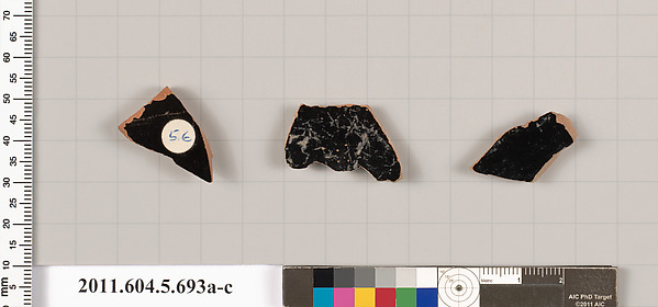 Terracotta fragments of kylikes (drinking cups)