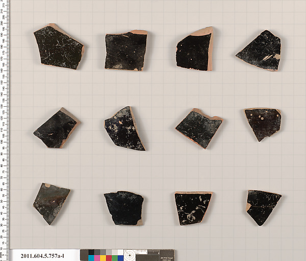 Terracotta fragments of kylikes (drinking cups)
