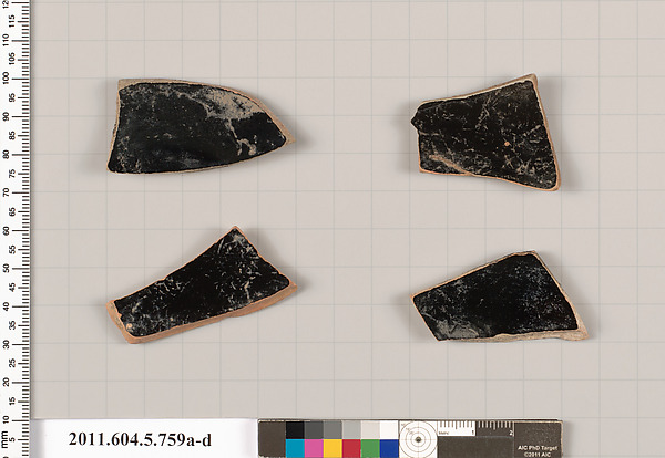 Terracotta fragments of kylikes (drinking cups)