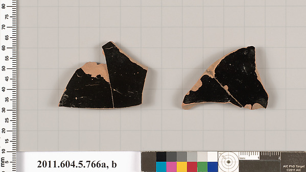 Terracotta fragments of kylikes (drinking cups)