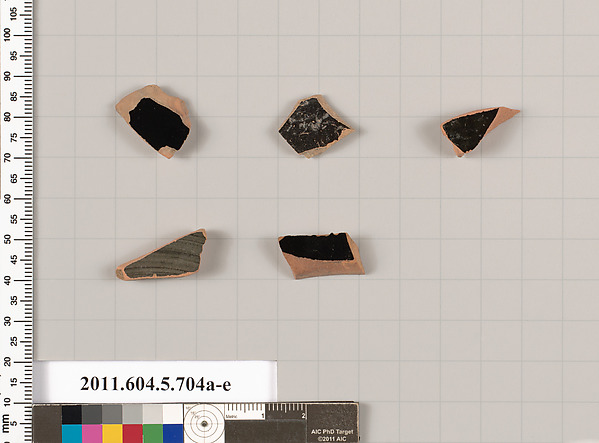 Terracotta fragments of kylikes (drinking cups)
