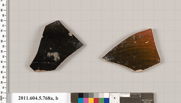 Terracotta fragments of kylikes (drinking cups)