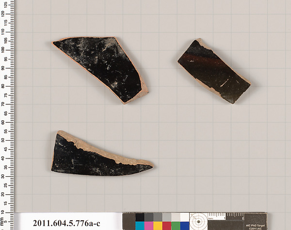Terracotta fragments of kylikes (drinking cups)