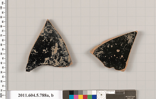 Terracotta fragments of kylikes (drinking cups)