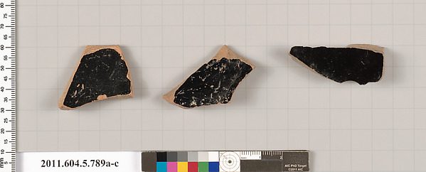 Terracotta fragments of kylikes (drinking cups)