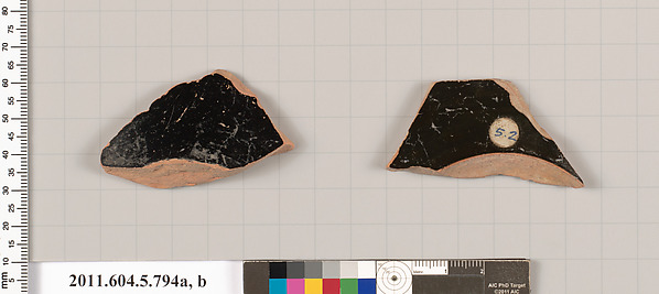 Terracotta fragments of kylikes (drinking cups)