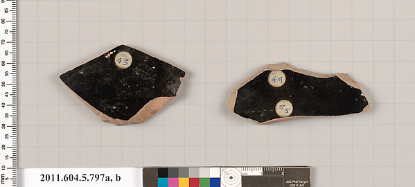 Terracotta fragments of kylikes (drinking cups)